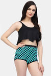 CUKOO Padded Polka Dot Two Piece Tankini - Sea Green — thumbnail 3